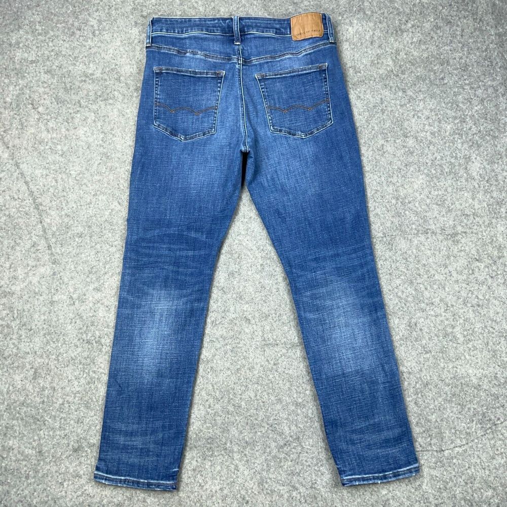 American Eagle Jeans Mens 33x32 Original Taper Blue‎ Distressed Stretch Denim - Picture 8 of 14